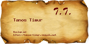 Tanos Timur névjegykártya